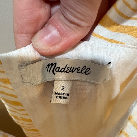Madewell Striped Button-Back Tiered Midi Dress Sz‎ 2 - Picture 6 of 7